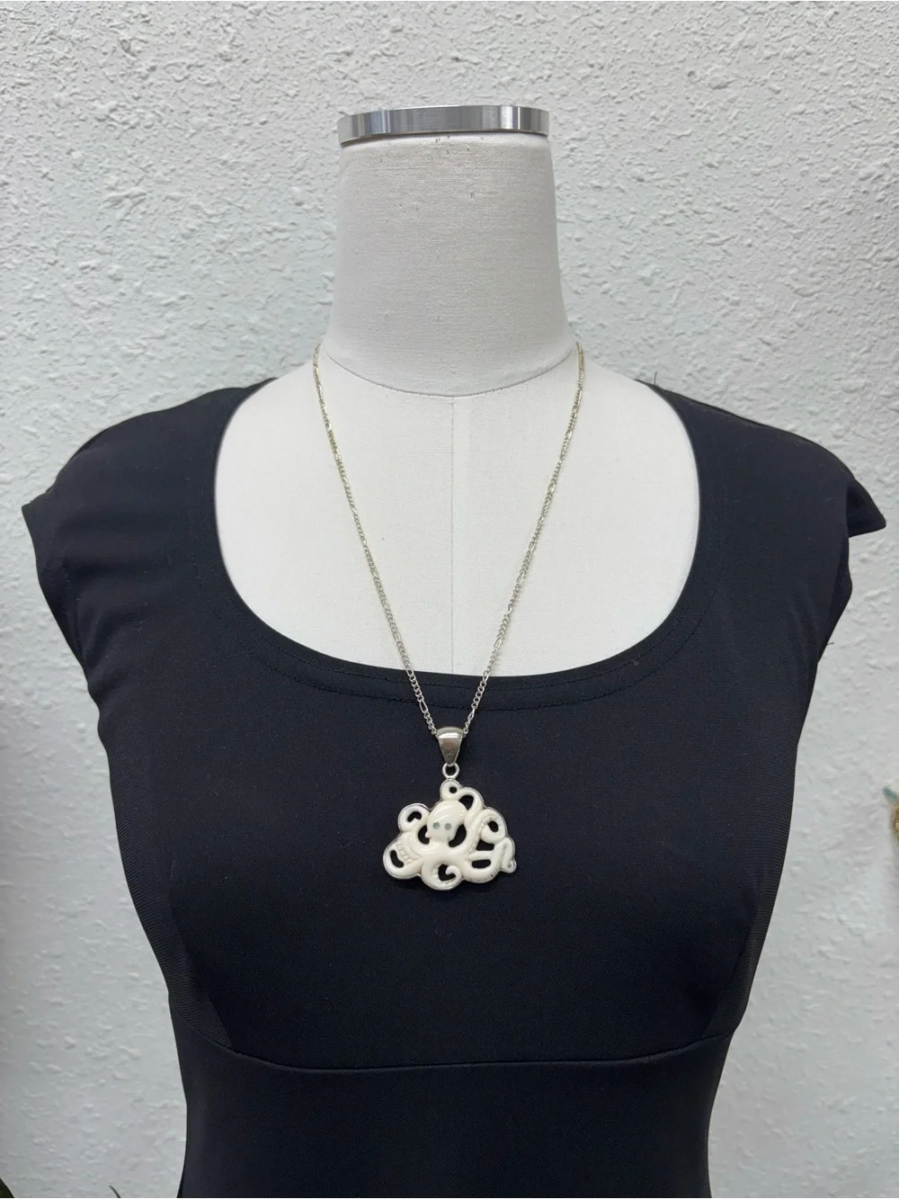 Charles Albert Sterling Silver Octopus Pendant Necklace